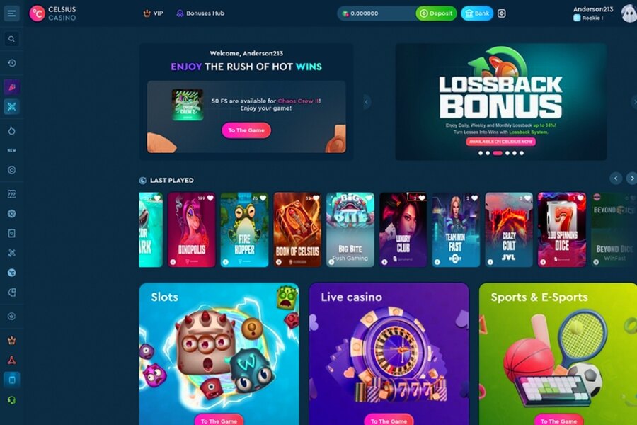 Celsius Casino : Inscription Facile et Rapide